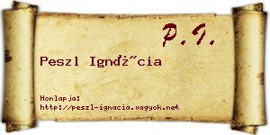 Peszl Ignácia névjegykártya